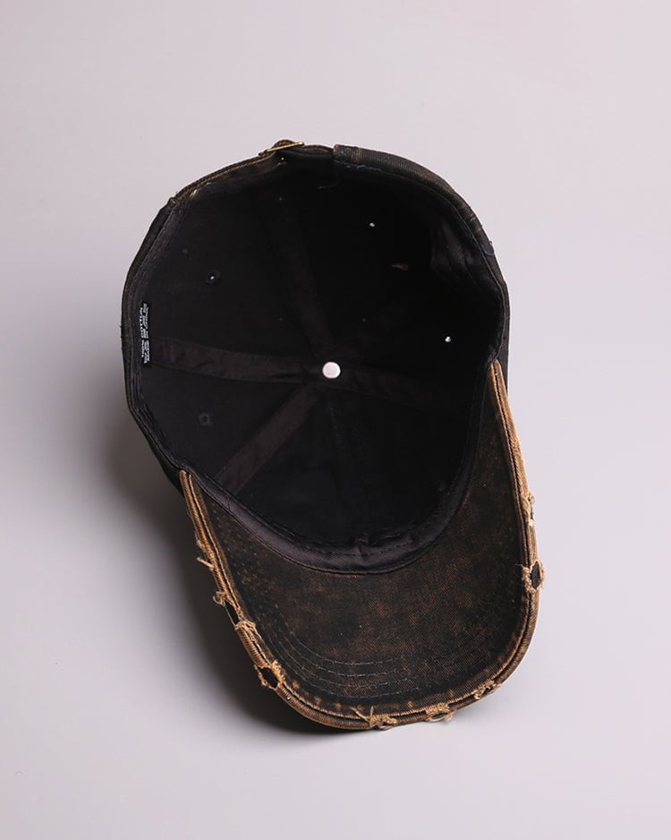 Distressed 'Give Blood He Did' Baseball Cap with Cross Design – Streetwear Style