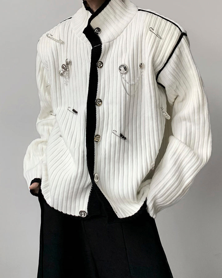 2026 Spring Metal-Embellished Knit Sweater