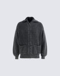 New Simple Solid Color Pocket Knit Sweater