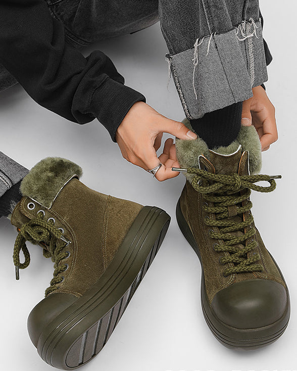 Thick-Soled Plush-Lined Couple Short Boots
