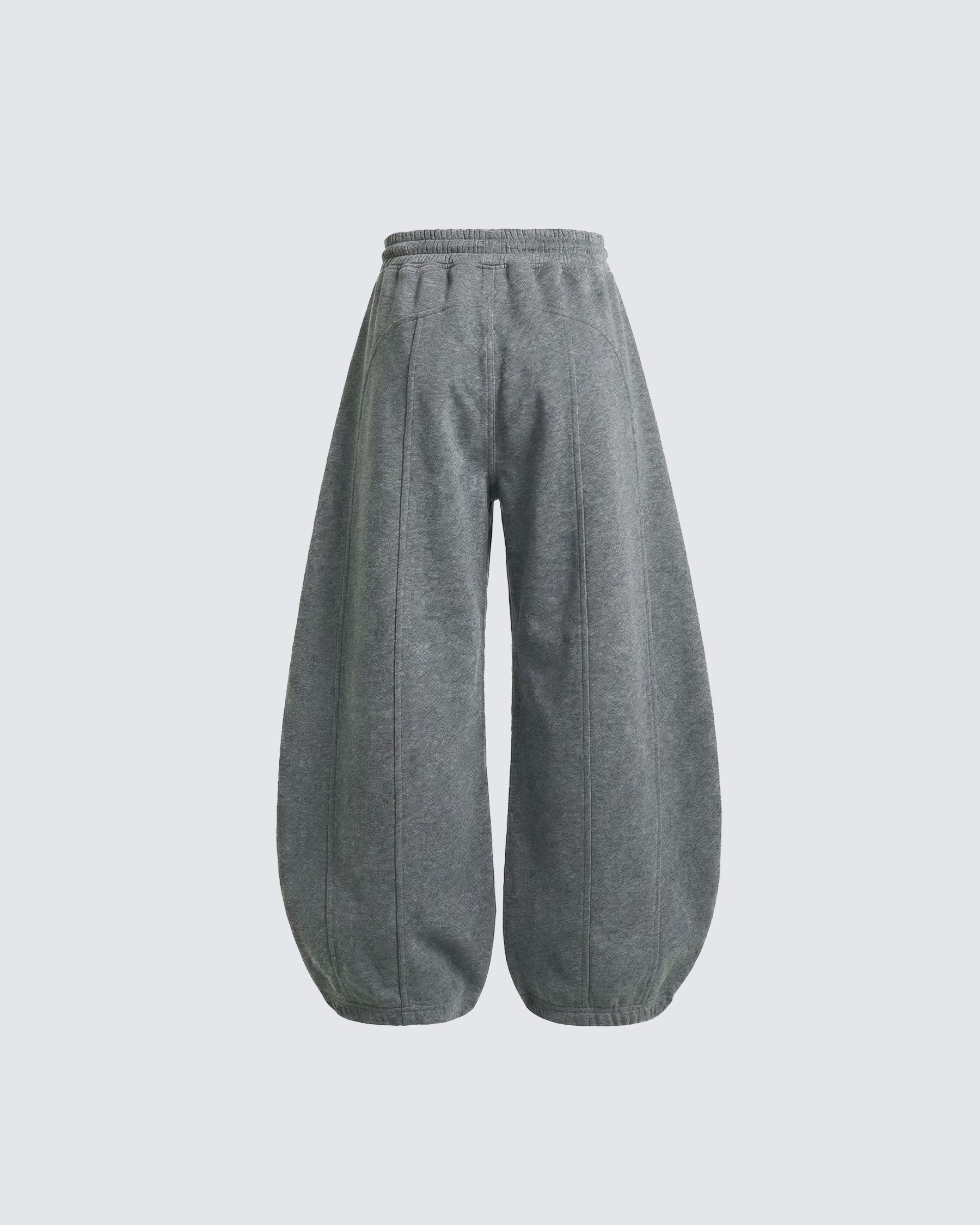 LOW SATURATION-Drawstring Hem Wide-Leg Sweatpants