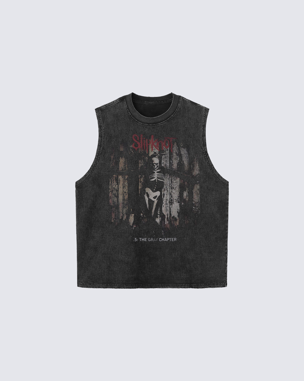 Graphic Sleeveless T-shirt with Skull Print