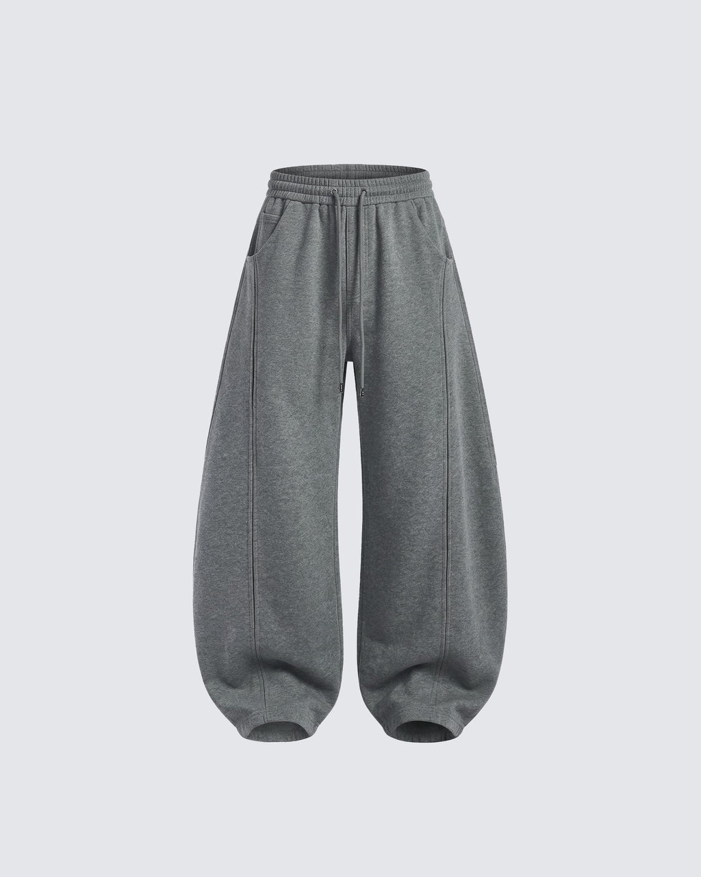 LOW SATURATION-Drawstring Hem Wide-Leg Sweatpants