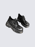 Gothic Skull Flame Buckle Platform Boots
