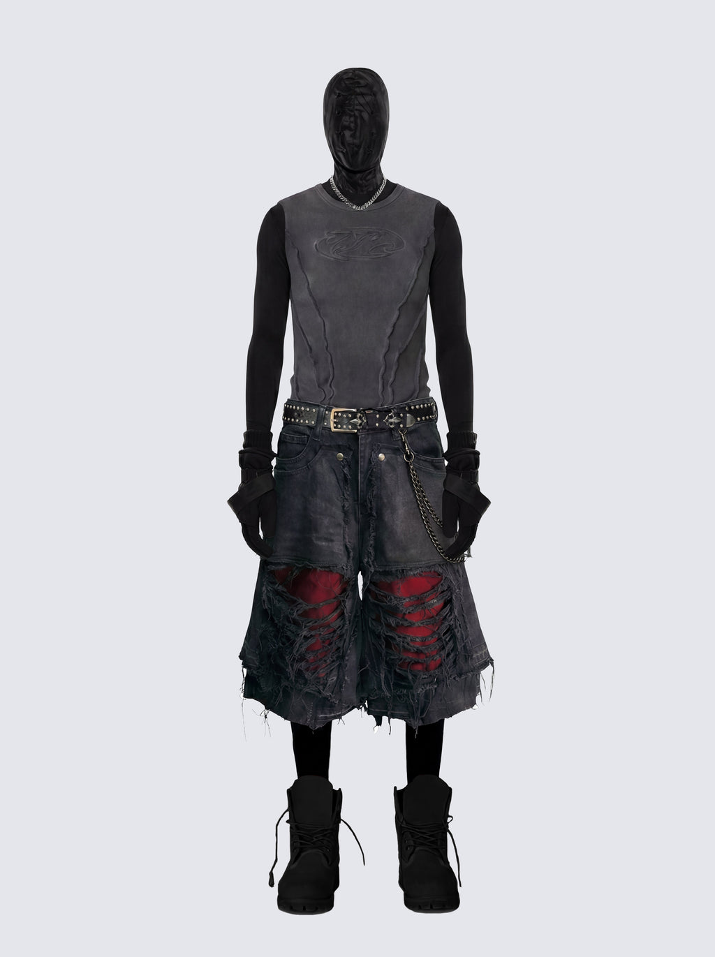 New Dark Ripped Black Denim Shorts