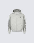 New Vintage Gothic Print Zip Hoodie