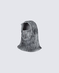 Hand-Painted Smudge Knit Hood Balaclava