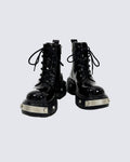 Patent Leather Platform Combat Boots