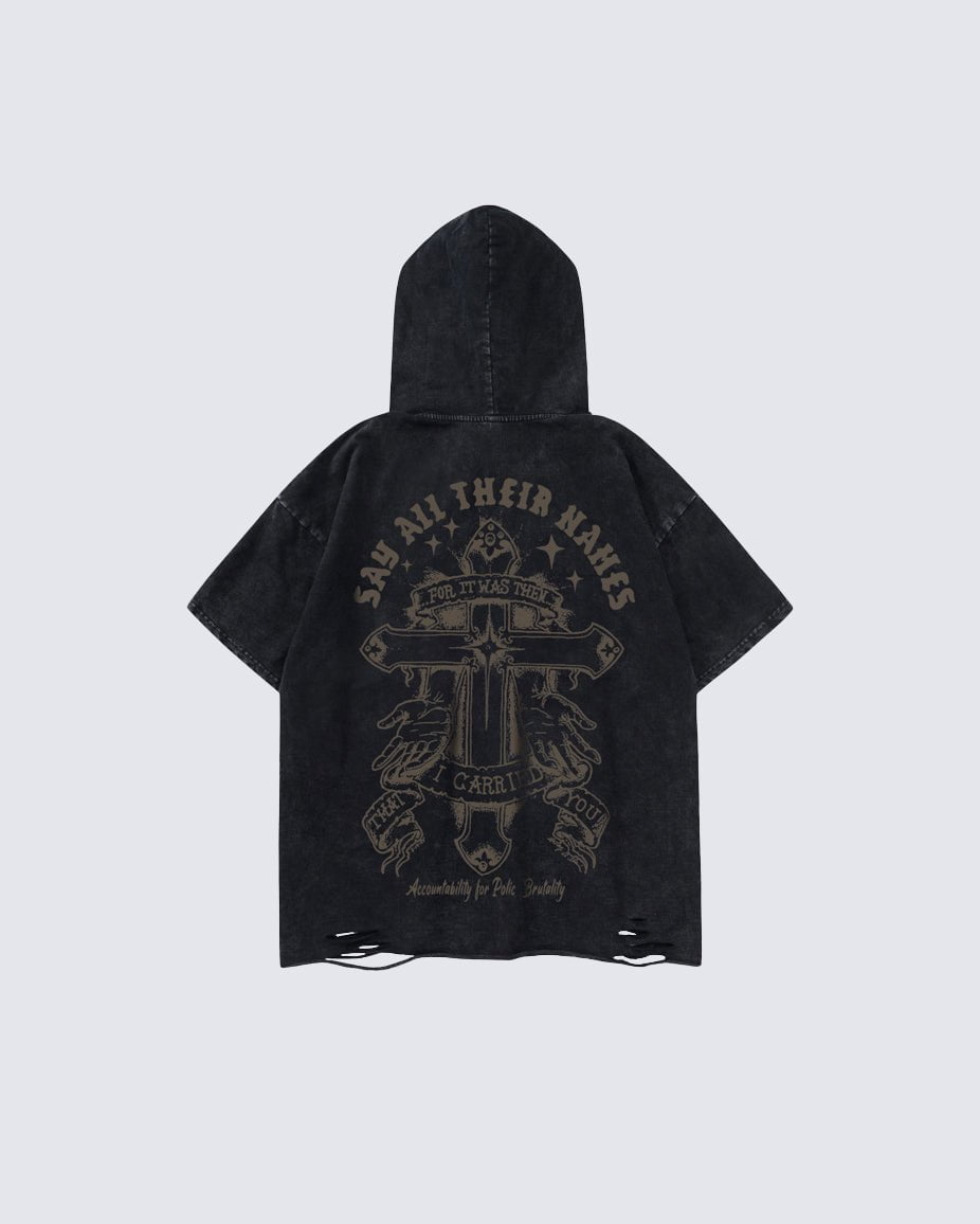 American Vintage Printed Hooded T-shirt