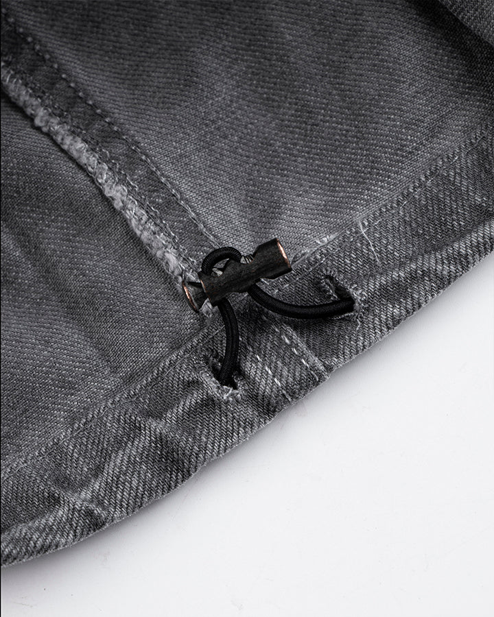 Washed Grey Multi-Pocket Cargo Pants