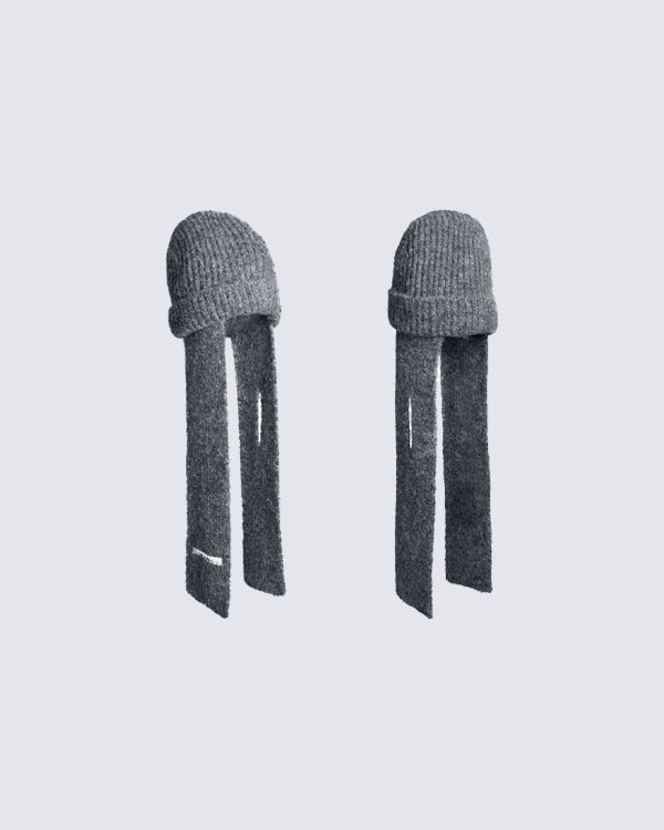Detachable Towel Knit Wool Beanie Scarf