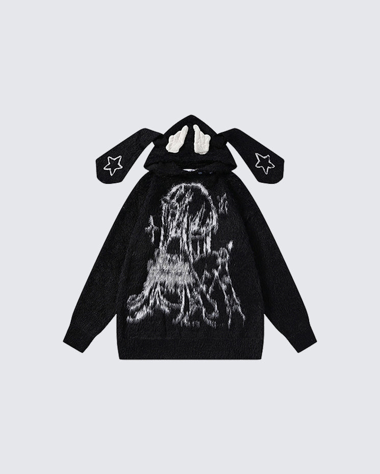 Couple Bunny Ear Hooded Sweater