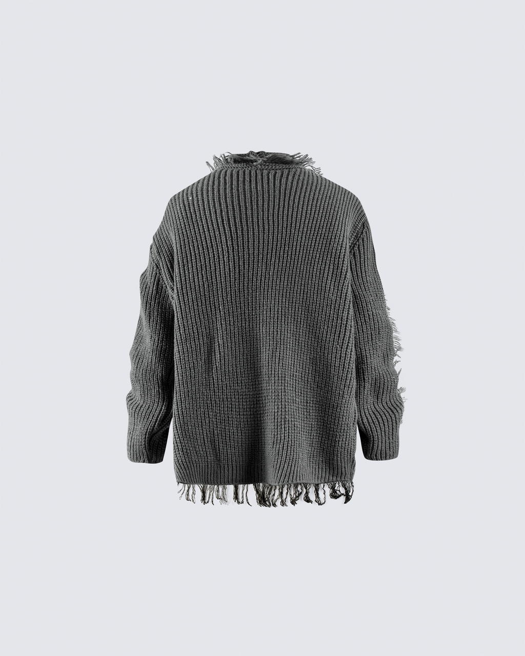Distressed Knit Open-Front Cardigan