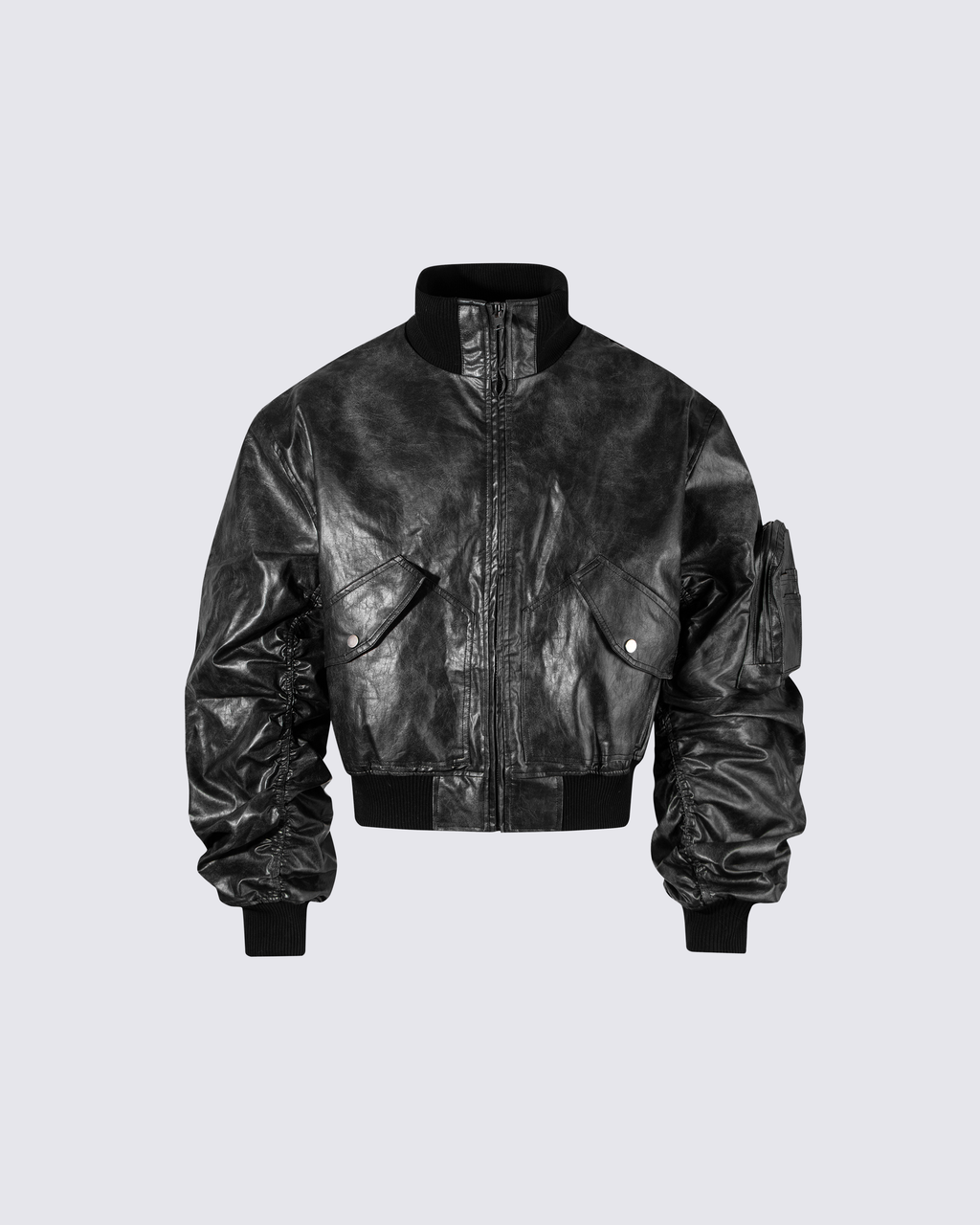 Padded Faux Leather  Jacket