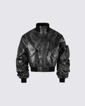 Padded Faux Leather  Jacket