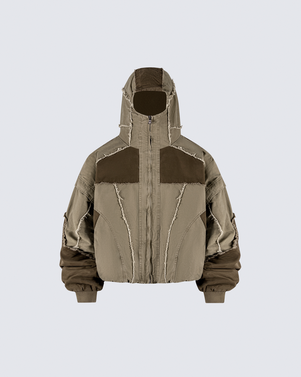 Deconstructed Patchwork Hooded Jacket