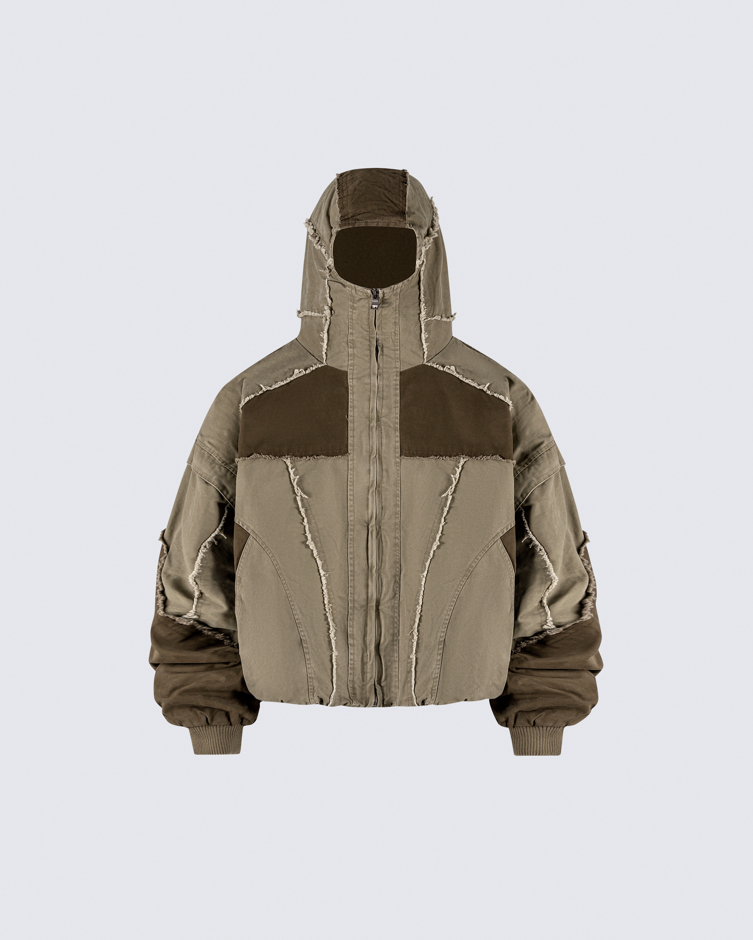 Deconstructed Patchwork Hooded Jacket