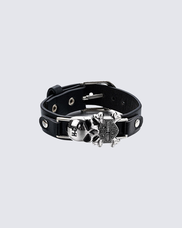 Vintage Skull Buckle Punk Bracelet