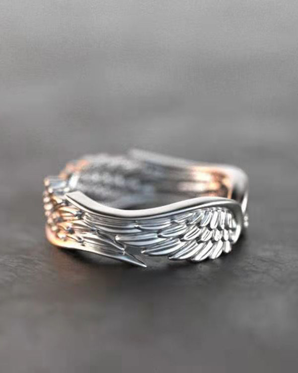 Angel Wings Feather Open Ring