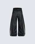 Dual-Layer Design Curved Blade Casual Pants