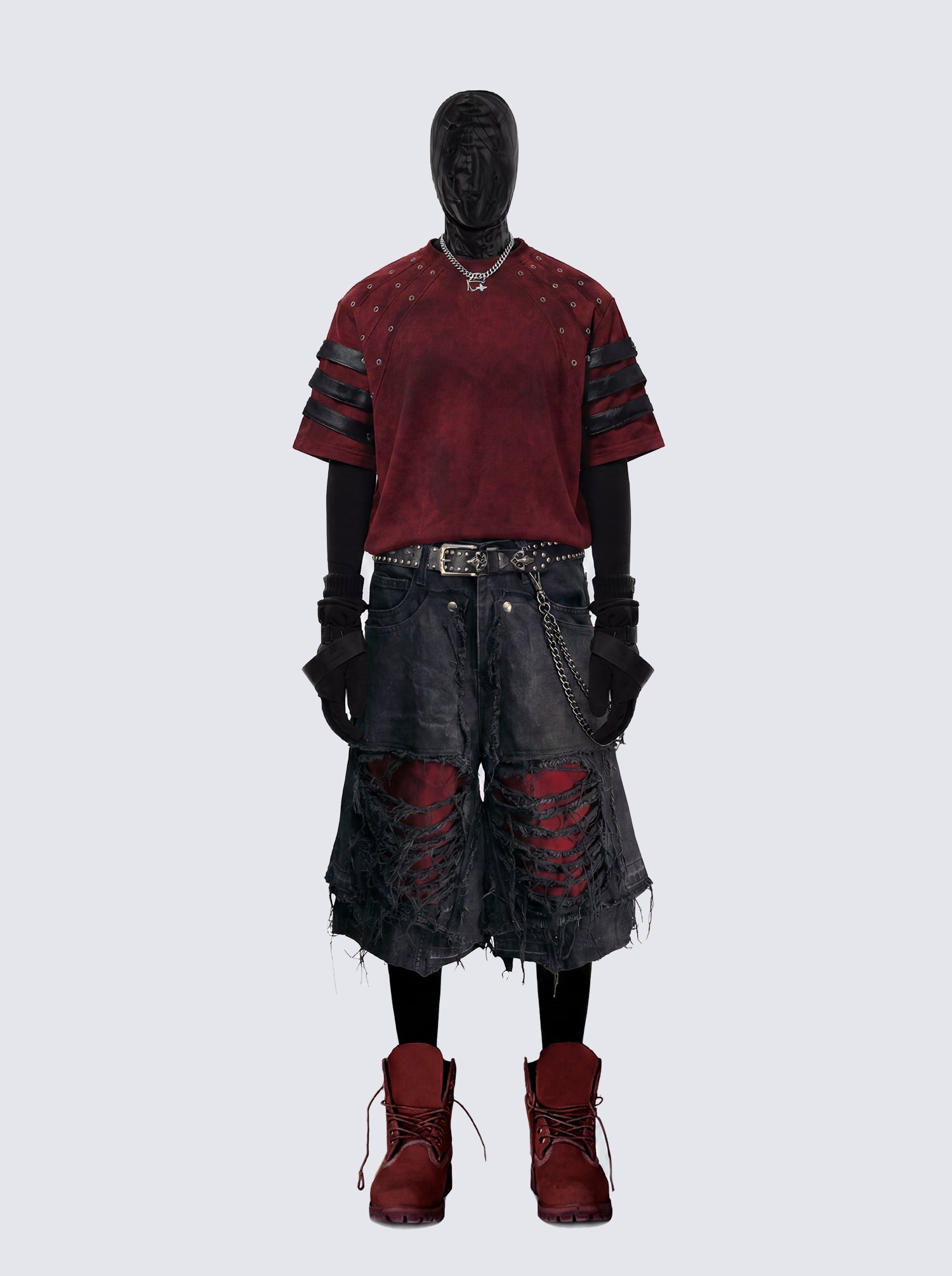 New Dark Ripped Black Denim Shorts
