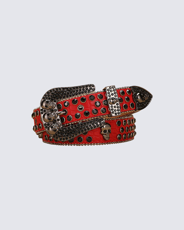 Studded Skull Punk Belt