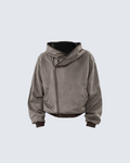 Faux Fur Zip-Up Hoodie