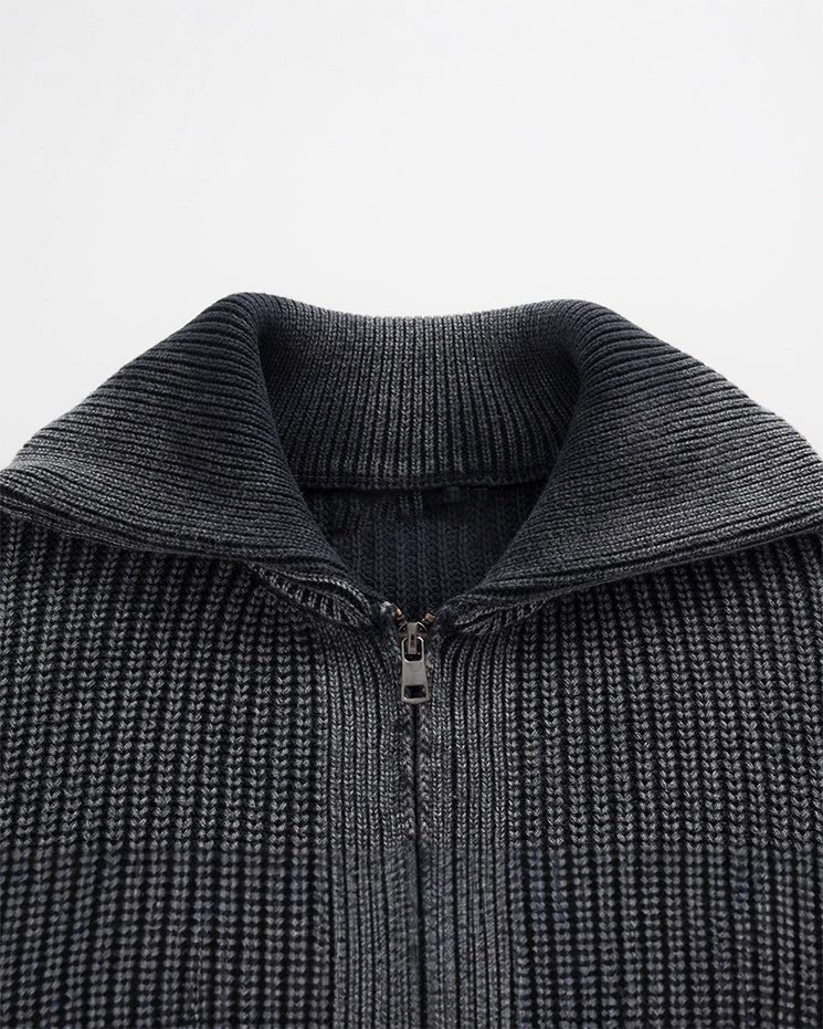 New Simple Solid Color Pocket Knit Sweater
