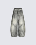 Vintage Washed Wide-Leg Jeans