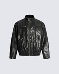 Old Money Style Boxy Vintage Biker Jacket