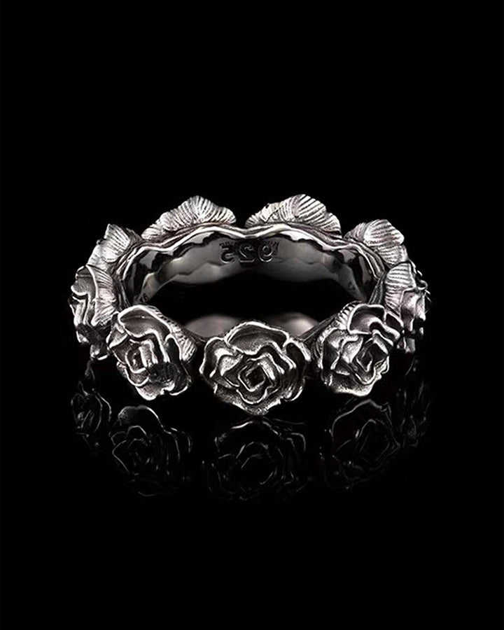 Minimalist Open Black Rose Ring