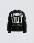 American Vintage Letter Print Waffle Long Sleeve T-Shirt