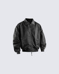 Washed Zip-Up Cotton Jacke
