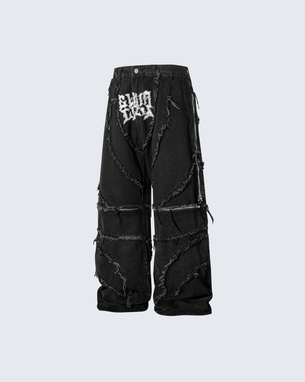 Gothic Spiral Distressed Convertible Jeans