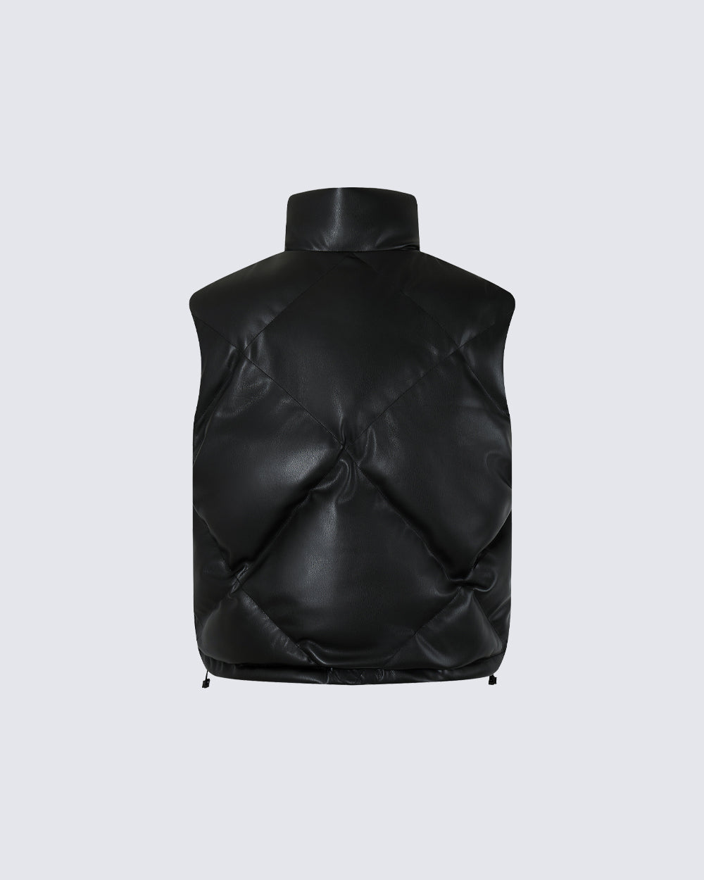 Minimalist PU Puffer Stand Collar Vest