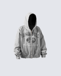 Vintage Graphic Zip-Up Hoodie