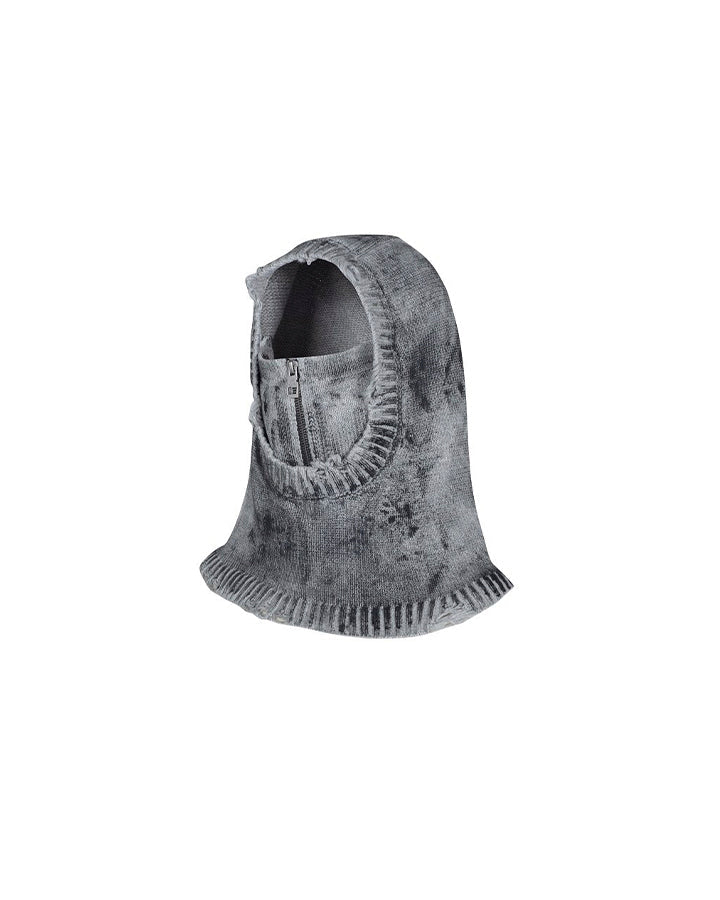 Hand-Painted Smudge Knit Hood Balaclava