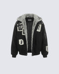 Vintage Eagle Fur Collar Jacket