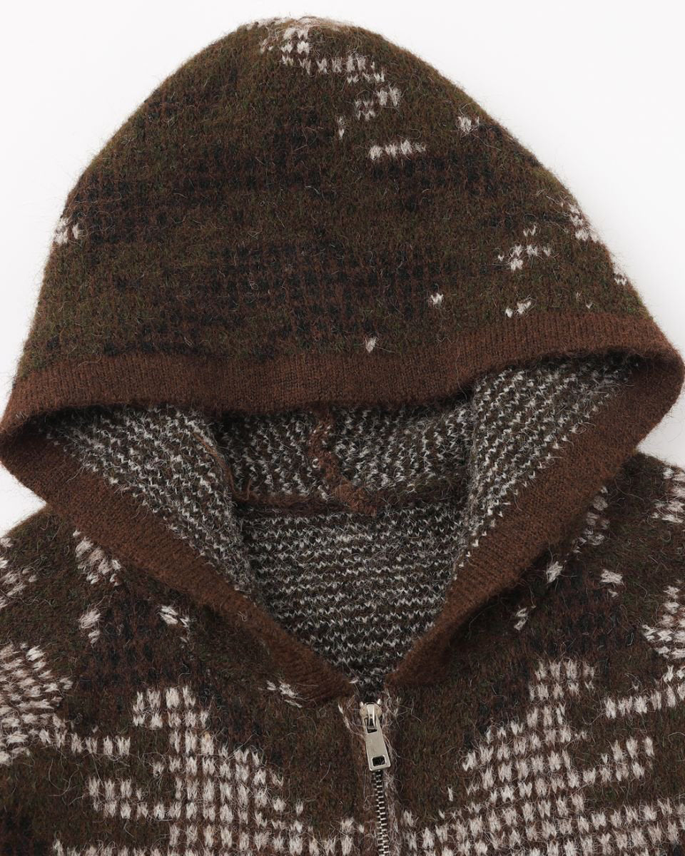 Unisex Creative Design Hooded Knit Sweater