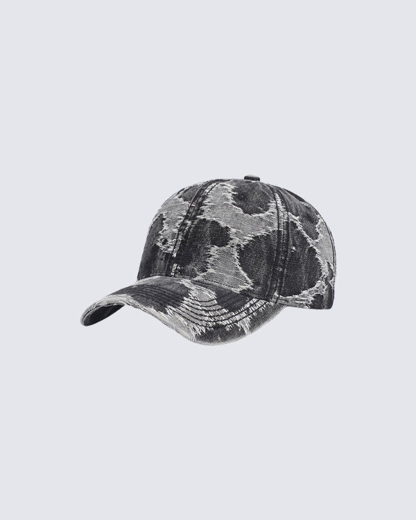 Distressed Denim Baseball Cap