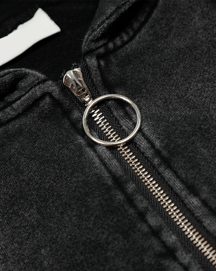 Vintage Washed Zip-Up Hoodie