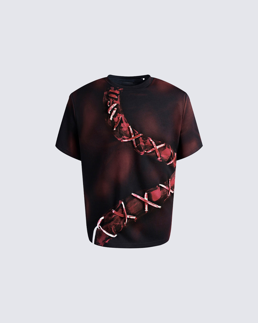 Dark Red Niche Heavy Spray Dye T-Shirt