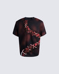 Dark Red Niche Heavy Spray Dye T-Shirt
