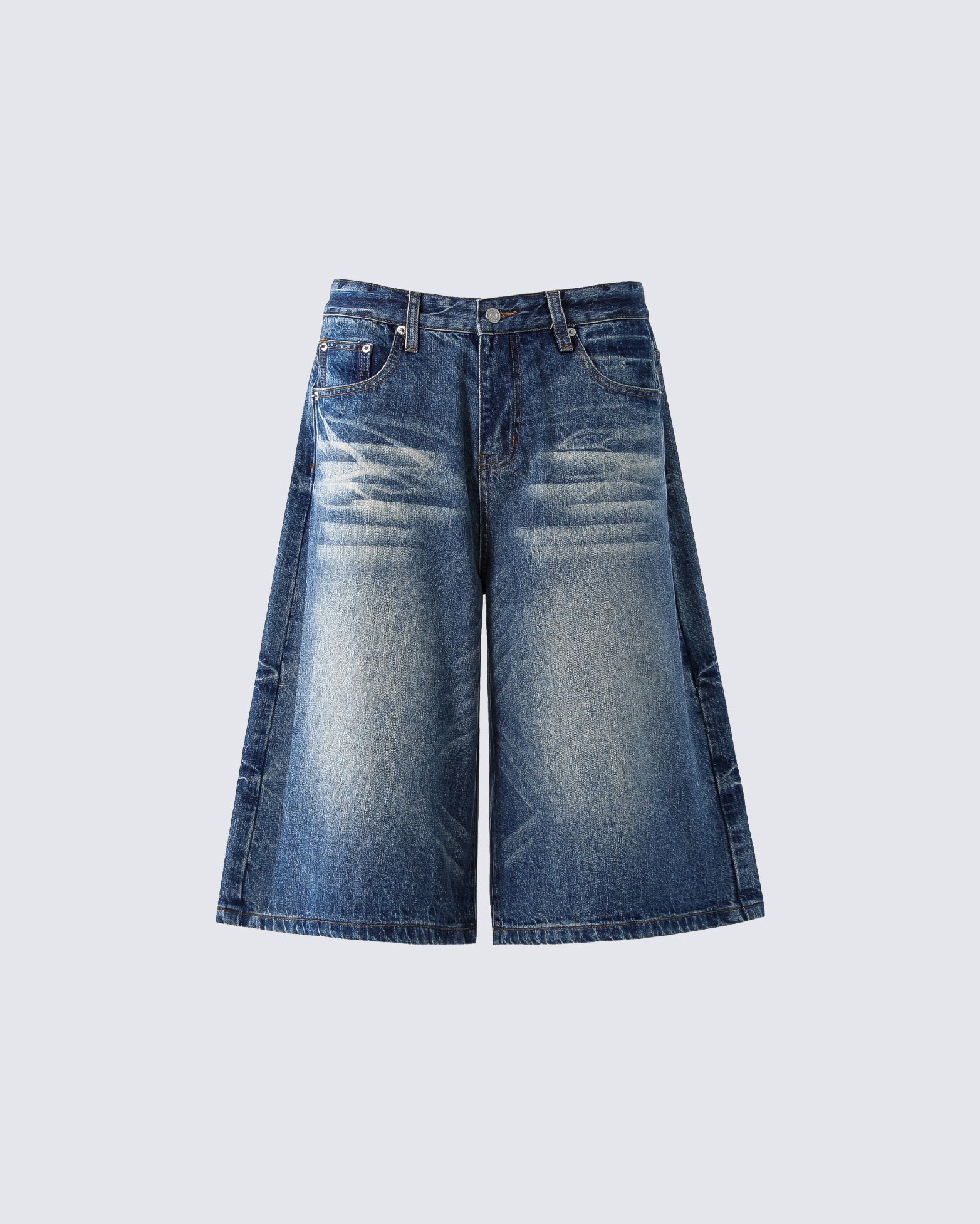 Vintage Washed Split Hem 7/10 Denim Pants