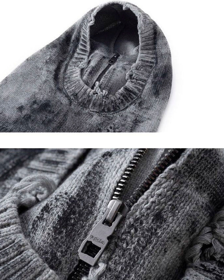 Hand-Painted Smudge Knit Hood Balaclava