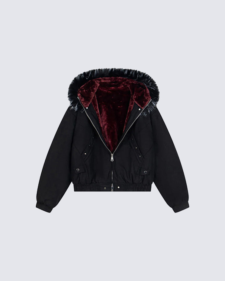 Faux Fur-Lined Hooded Coats