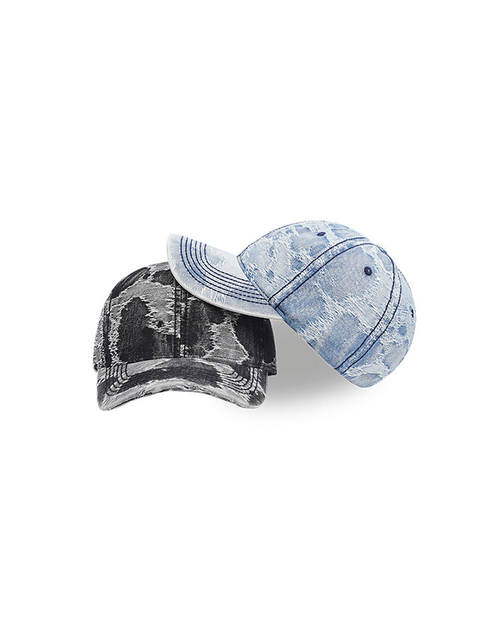 Distressed Denim Baseball Cap