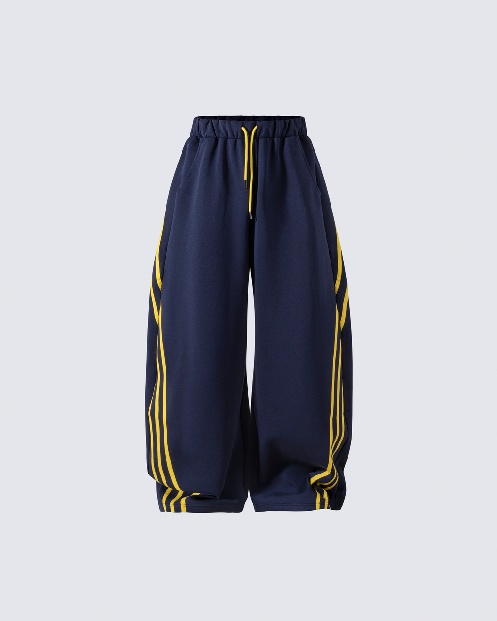 Wide-Leg Contrast Stripe Track Pants