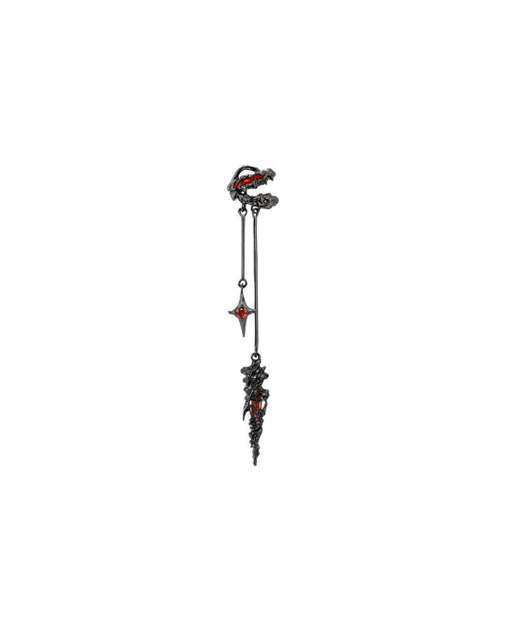 Shadow Flame Dragon Spike Drop Ear Cuff
