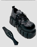 Chunky Studded Platform Lace Up Shoes
